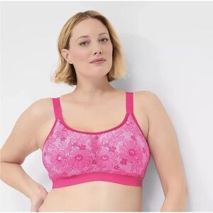 CACIQUE COTTON SCOOP NECK LIGHTLY LINED NO-WIRE BRA 42D NWT